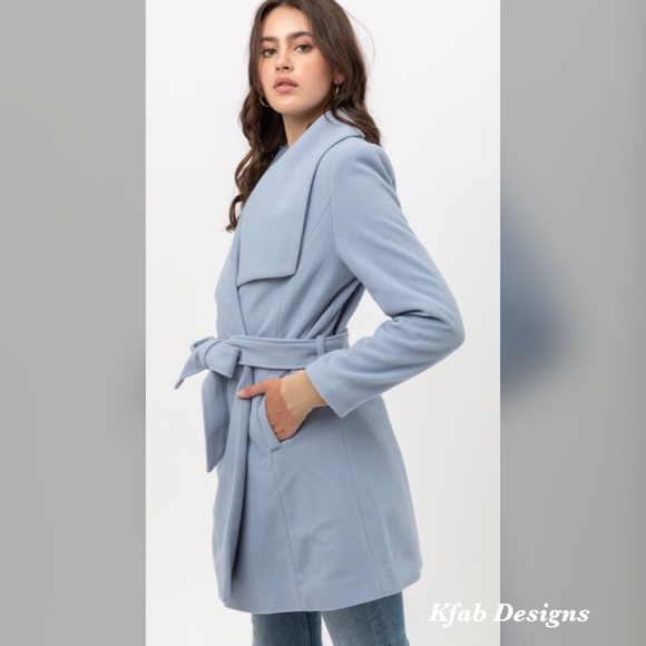 💗LAST 1! Soft Wide Lapel Waist Tie Coat Jacket! - Picture 3 of 7